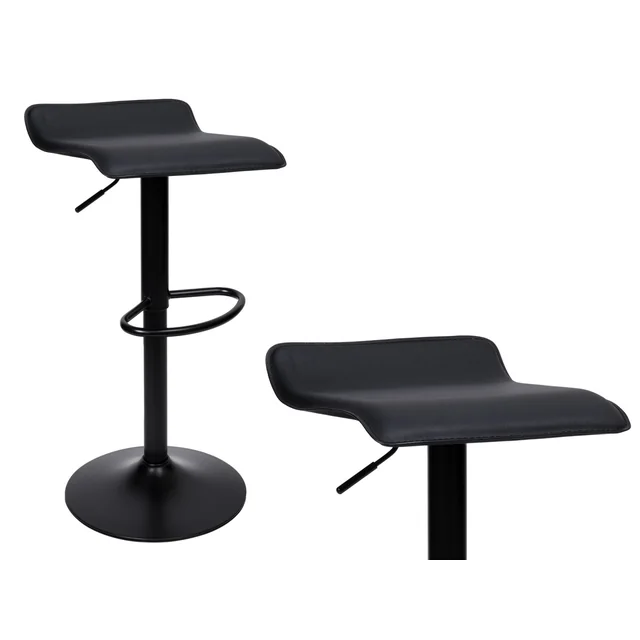 Chaise de bar PORTI BLACK, noir