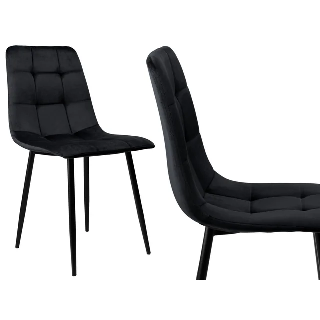 Chaise DENVER en velours Noir