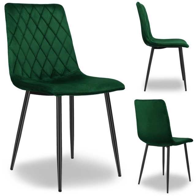 Chaise DEXTER en velours vert foncé