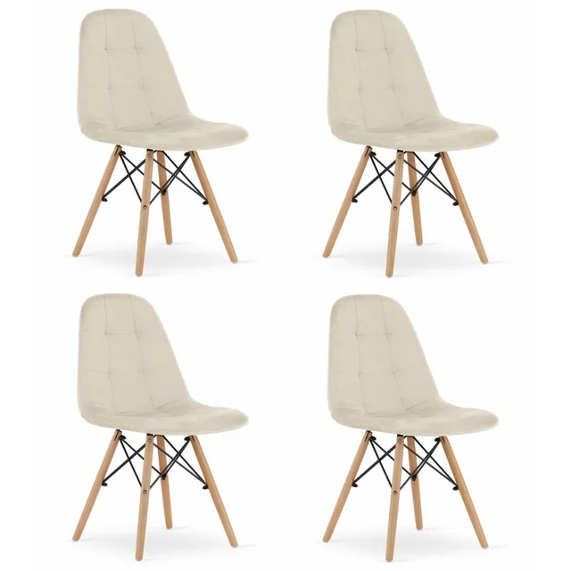 Chaise DUMO - velours beige x 4