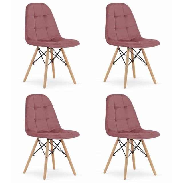 Chaise DUMO - velours rose foncé x 4