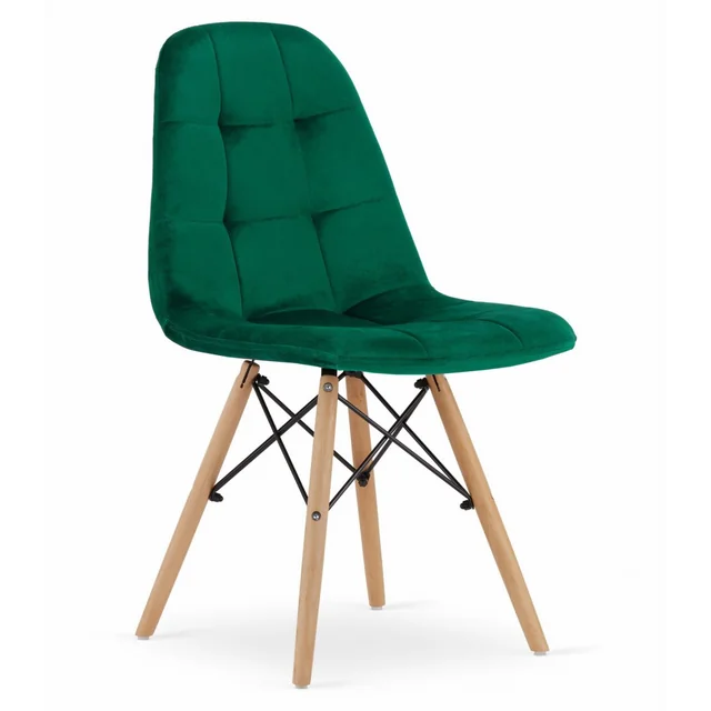 Chaise DUMO - velours vert foncé x 1