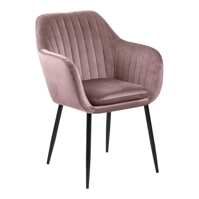 Chaise Emilia Velvet vieux rose/noir