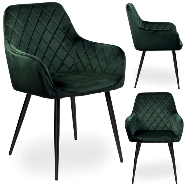 Chaise en velours vert foncé HAVANA Velvet