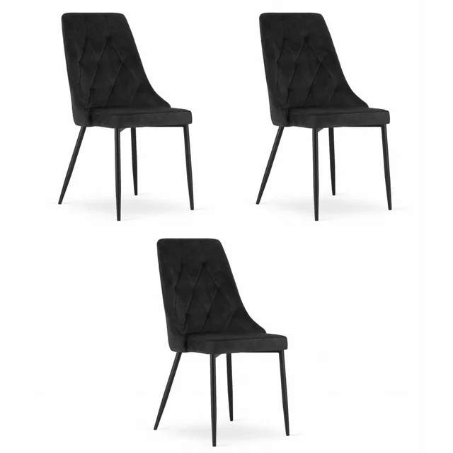 Chaise IMOLA - velours noir x 3