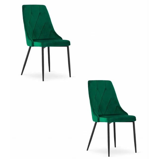 Chaise IMOLA - velours vert foncé x 2