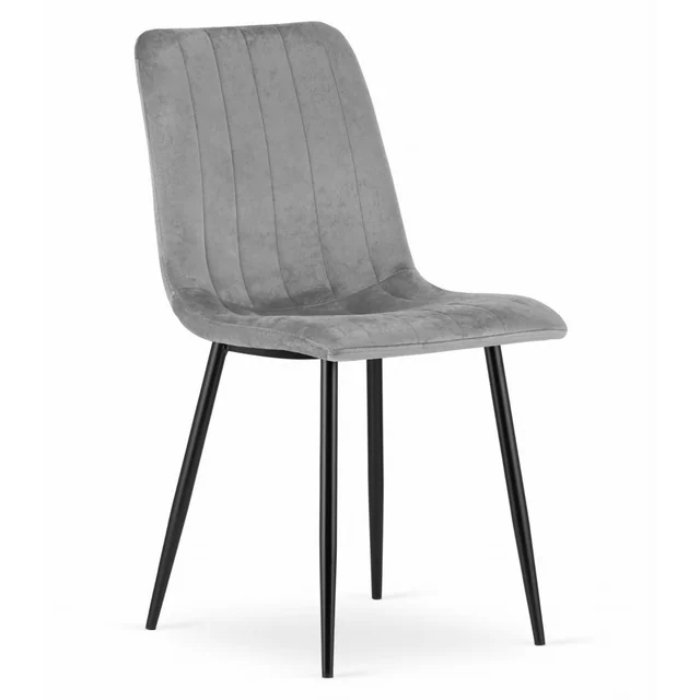 Chaise LAVA - velours gris clair x 1