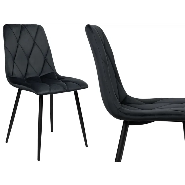 Chaise MADISON en velours noir