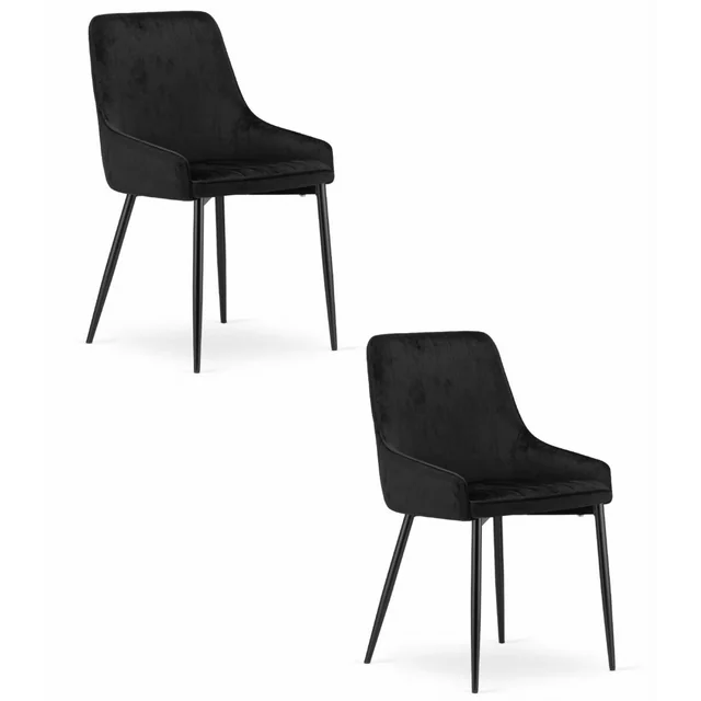 Chaise MONZA - velours noir x 2