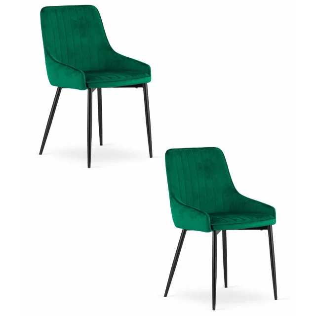 Chaise MONZA - velours vert x 2