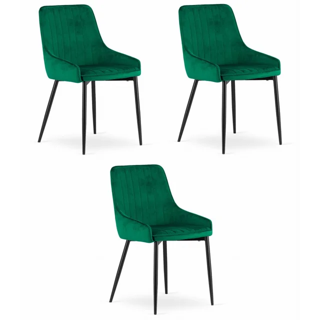 Chaise MONZA - velours vert x 3