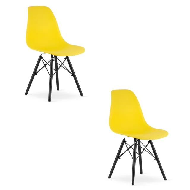 Chaise OSAKA jaune / pieds noirs x 2