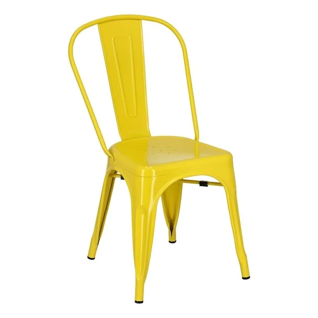 Chaise Paris jaune inspirée de Tolix