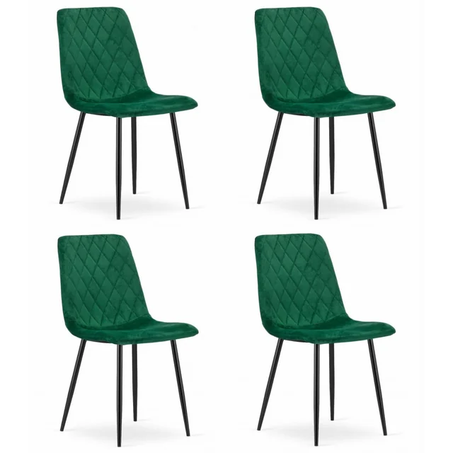 Chaise TURIN - velours vert foncé x 4