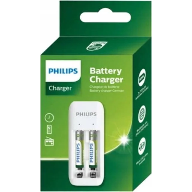 Chargeur Philips Chargeur de batterie + 2xAA 700mAh, câble USB