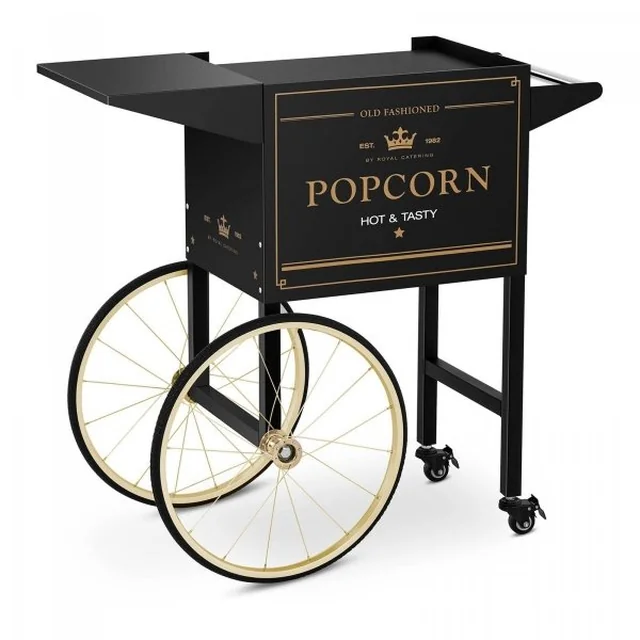 Chariot à pop corn - 51 x 37 cm - noir et or ROYAL CATERING 10011103 RCPT-BGWG-1