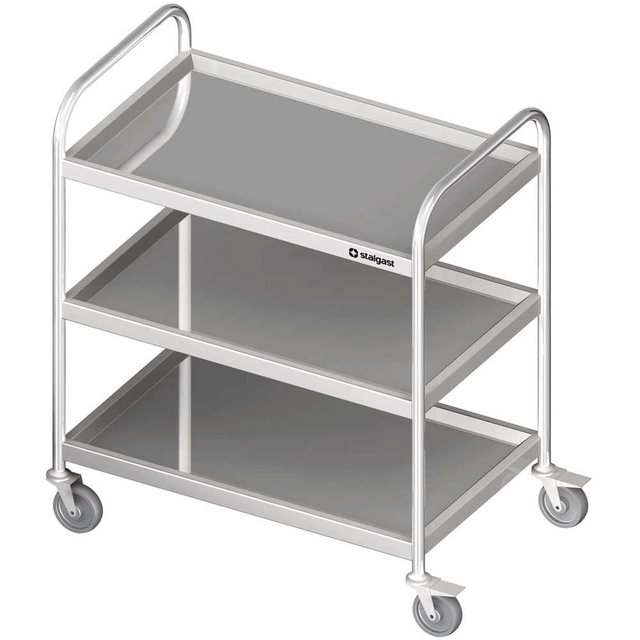 Chariot de serveur en inox 3-półkowy 100x50x95 | Stalgast