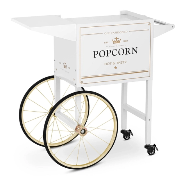 Chariot pour machine à popcorn - blanc et or