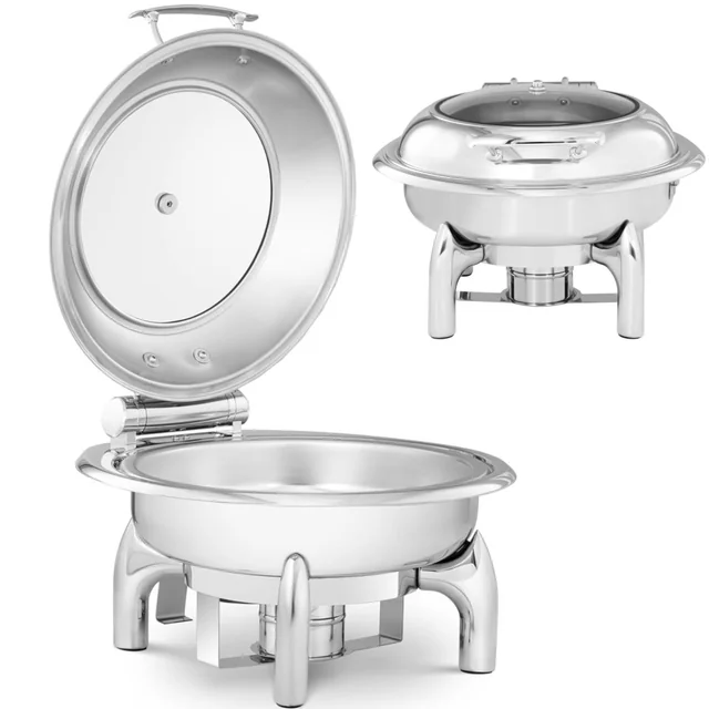 Chauffe-plats rond pour pâtes avec un couvercle avec un diamètre de fenêtre. 39 cm 5.5 l