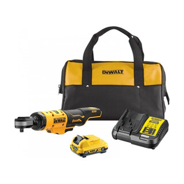 Chave catraca sem fio DeWalt DCF503D1-QW 12 V | 3/8 polegada | 81 Nm | Carbono sem escova | 1 x 2 Ah bateria + carregador | Em uma caixa de papelão