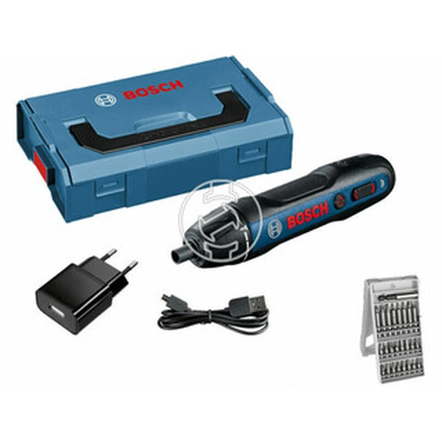 Chave de fenda sem fio Bosch GO 3,6 V | 2,5 Nm | 1/4 polegada | Escova de carvão | Carregador de rede | em L-Boxx