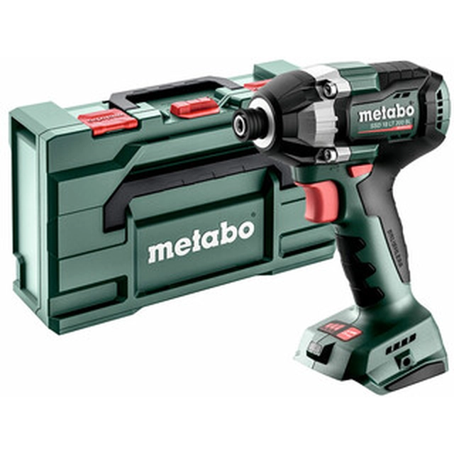 Chave de impacto sem fio Metabo SSD 18 LT 200 BL com porta-bits 18 V | 200 Nm | 1/4 bits | Carbono sem escova | Sem bateria e carregador | na metaBOX