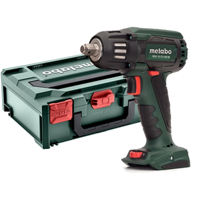 Chave de impacto sem fio Metabo SSW 18 LTX 400 BL 18 V | 400 Nm | 1/2 polegadas | Carbono sem escova | Sem bateria e carregador | na metaBOX