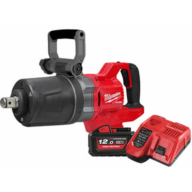 Chave de impacto sem fio Milwaukee M18ONEFHIWF1DS-121C 18 V | 1180 Nm/1254 Nm/1966 Nm/2576 Nm | 1 polegadas | Carbono sem escova | 1 x 12 Ah bateria + carregador | Em uma mala