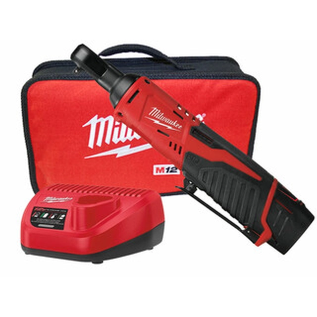 Chiave a cricchetto a batteria Milwaukee M12 IR-201B 1/4 12 V | 1/4 pollici | 40 Nm | Spazzola di carbone | Batteria 1 x 2 Ah + caricabatteria | In una scatola di cartone