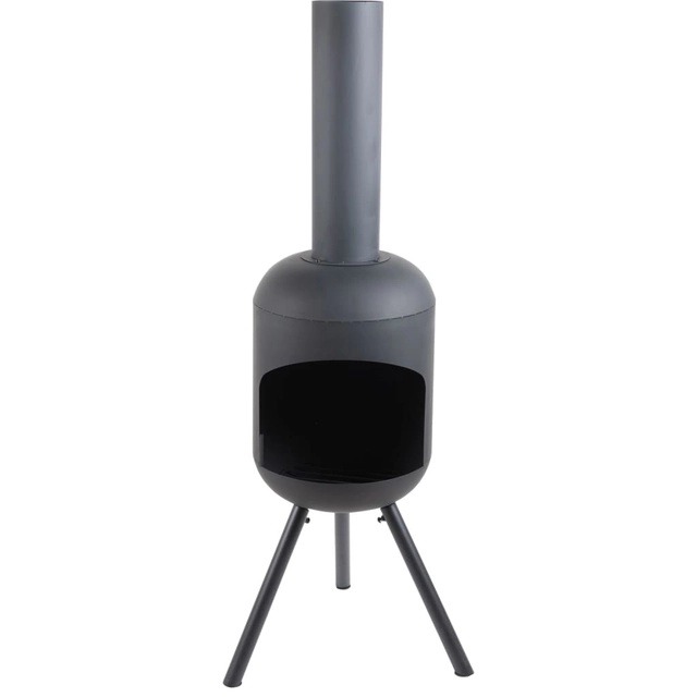 Chimenea de exterior RedFire Fuego con parrilla, grande, negra