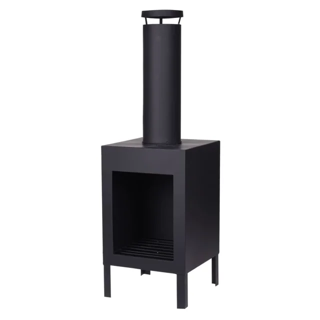 Chimenea ProGarden con chimenea, 100 cm, negro