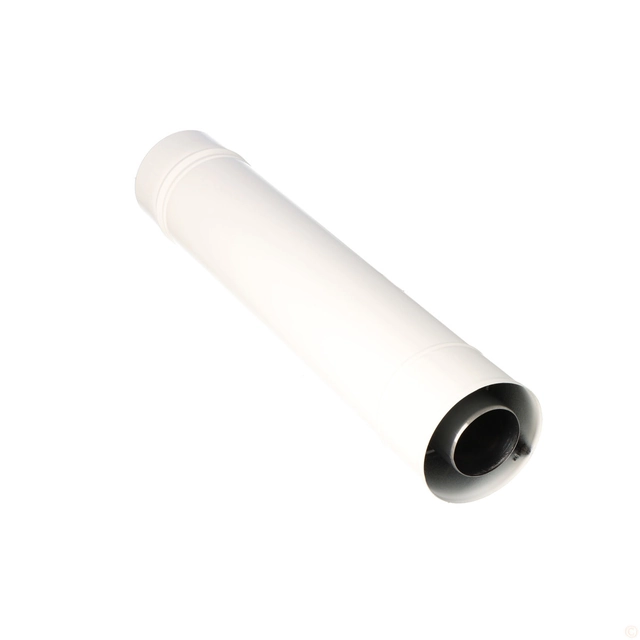 Chimney pipe DN 60/100, L=500 white flue gas for condensing and turbo boilers