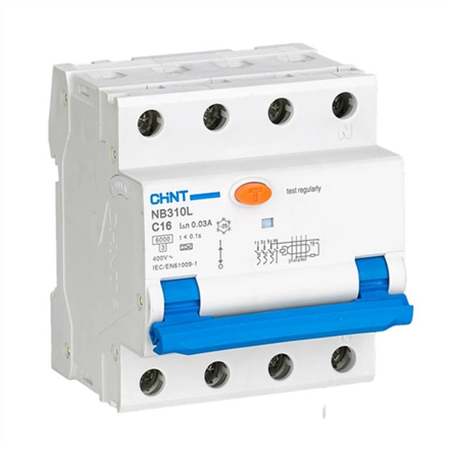 Chint | Disjoncteur RCBO, NB310L/3N, 3P+N, C20, 30mA, A, 6kA | NB310L3PN30MAA20C | Sortie | UNE| m