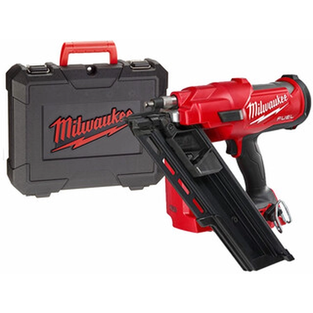 Chiodatrice per strutture a batteria Milwaukee M18FFN-0C 18 V | 50 - 90 mm | Diametro 2,9 - 3,32 mm | 34° | Senza spazzole in carbonio | Senza batteria e caricabatterie | In una valigia