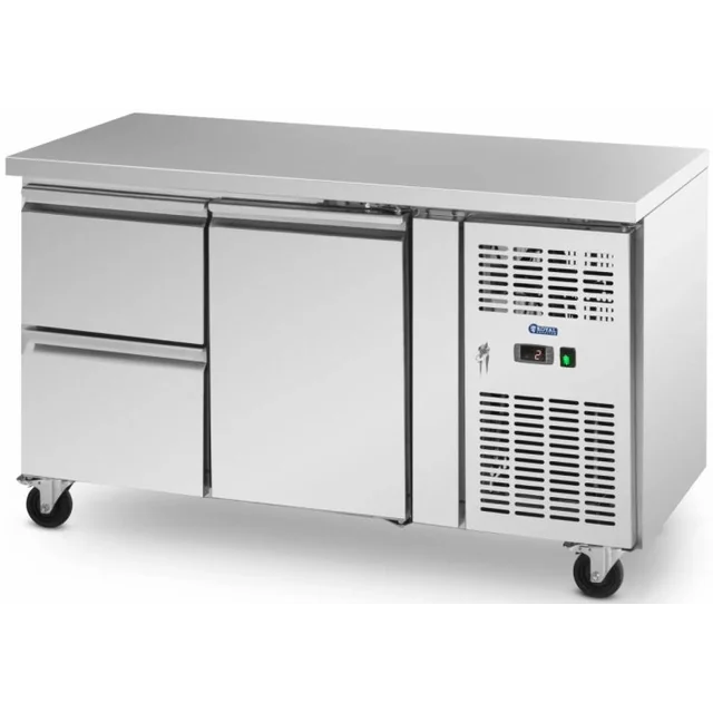 Chladiaci stôl na kolieskach - 280 l - 1 komora / 2 zásuvka - 136 x 70 cm - trieda B - nerez - Royal Catering 10013281 RCRB-1D2DR280 4062859257338