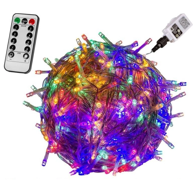 Christmas LED lighting - 5 m, 50 LED, colorful, remote control