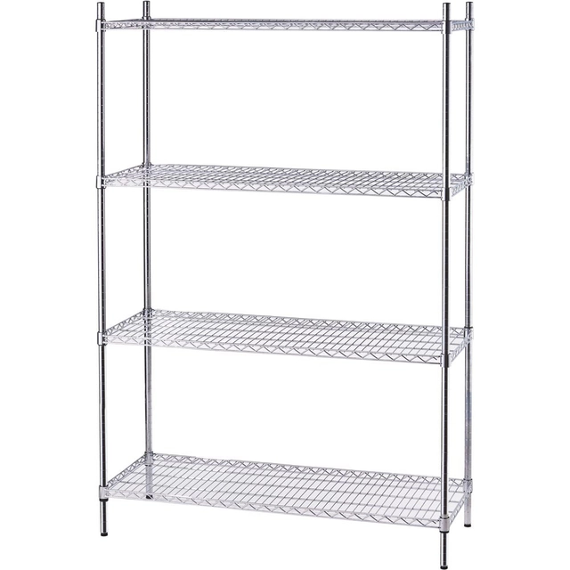 Chrome-plated shelf, 4 shelves, foldable, 1200x450x1800mm