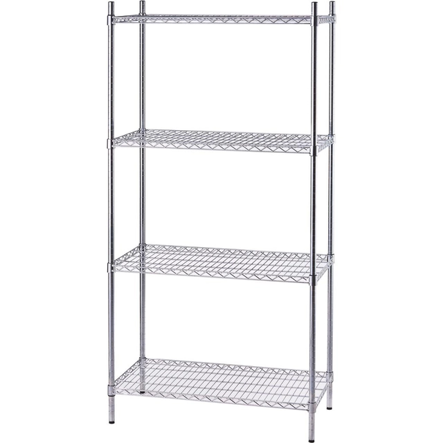 Chrome-plated shelf, 4 shelves, foldable, 900x450x1800 mm