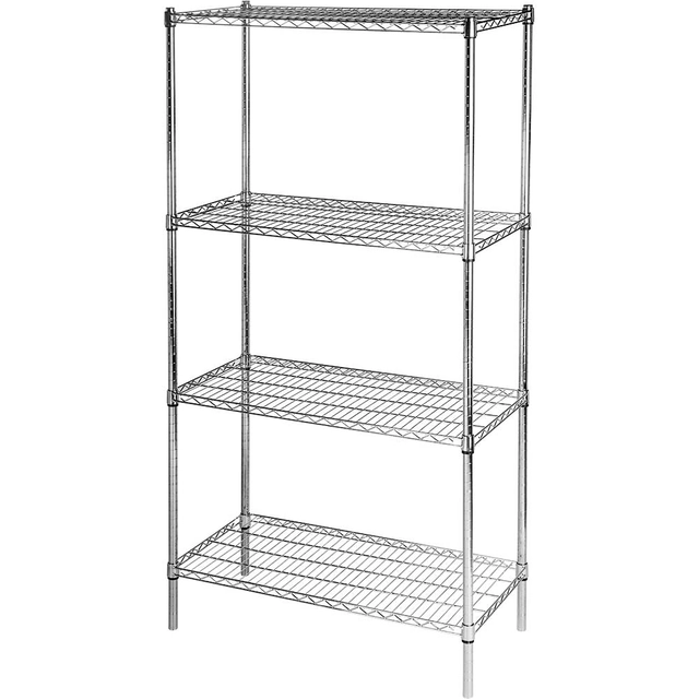 Chrome-plated warehouse rack 4 shelves