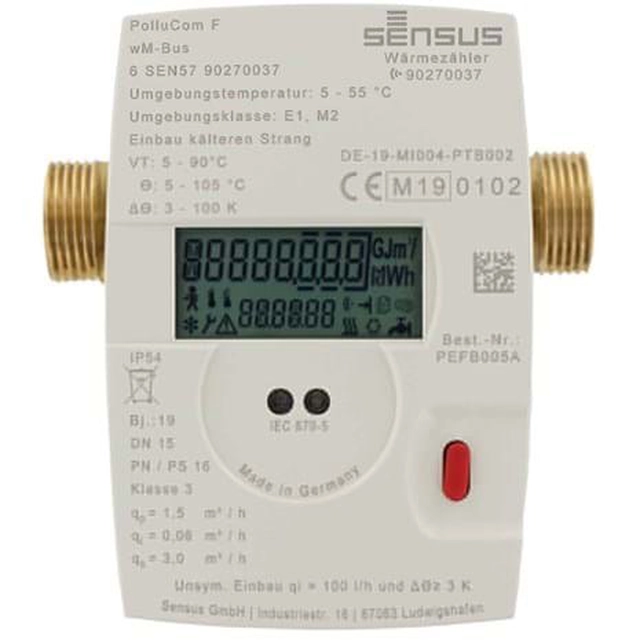 Ciepłomierz Xylem Sensus Pollucom F DN15 Qn 0,6 L=110 mm G3/4, montaż na zasilaniu.