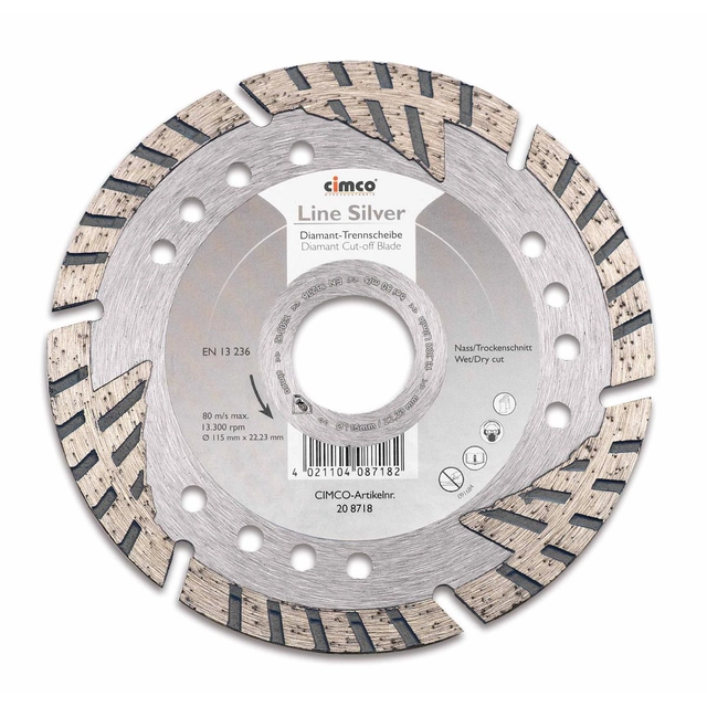 CIMCO 208718 Diamond cutting disc for masonry - 115 mm