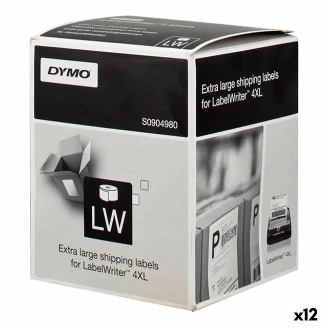 Címkék Dymo nyomtatóhoz LW 4XL fekete/fehér 104 x 159 mm (12 db)