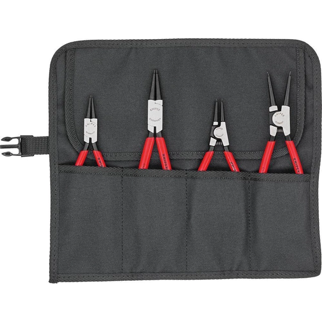 Circlip pliers set, 4 pcs, in a KNIPEX roll-up case