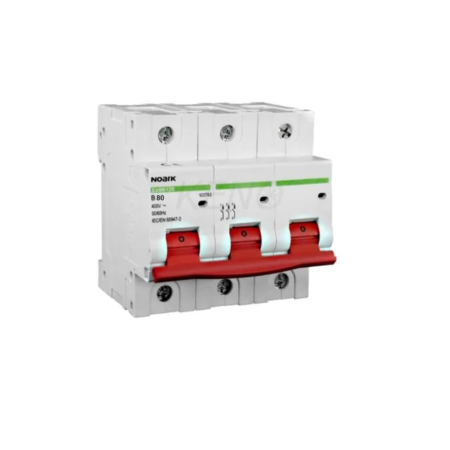 Circuit breaker 20 kA, characteristic B, 80 A, 3-bieg.