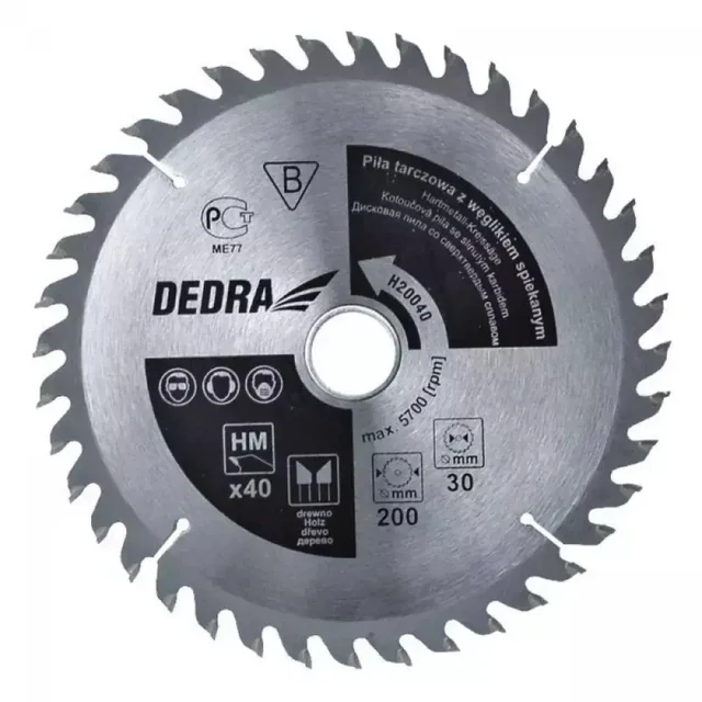 CIRCULAR SAW FOR WOOD WITH CARBIDE DEDRA H30040 40 TEETH, ŚR.300X30MM, TIMBER