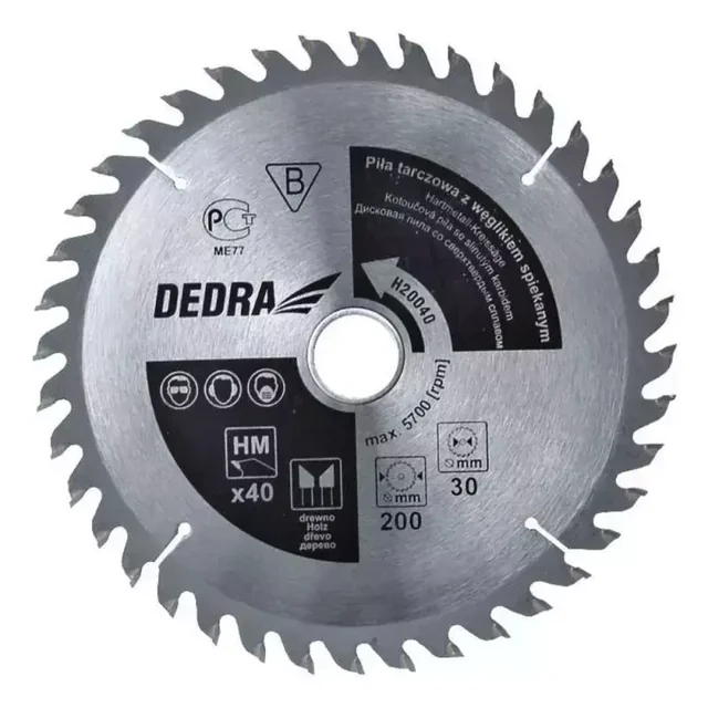 CIRCULAR SAW FOR WOOD WITH CARBIDE DEDRA H30080 80 TEETH, ŚR.300X30MM, TIMBER