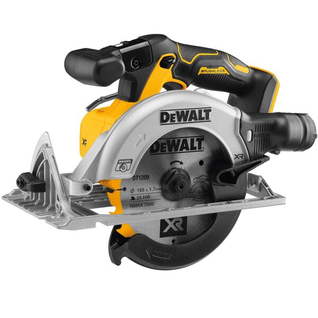 Circular saw without brushes, 165 mm, 18 V, without battery and charger, DCS565N-XJ, Dewalt