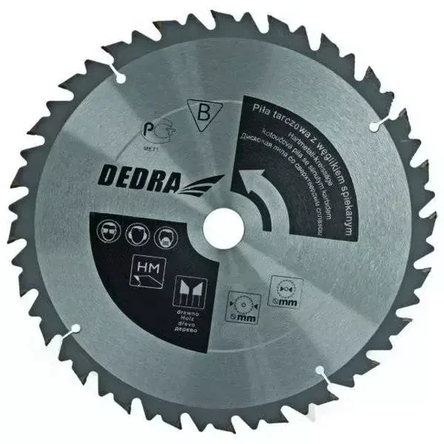 ЦИРКУЛЯР ЗА ДЪРВО С КАРБИД DEDRA HL45036 36 ЗЪБИ, ŚR.450X30MM, ОГРАНИЧЕНИЕ НА ПОДАВАНЕ, WIDIA