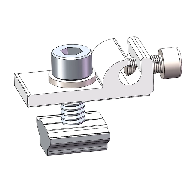 Clamp for grounding photovoltaic panel