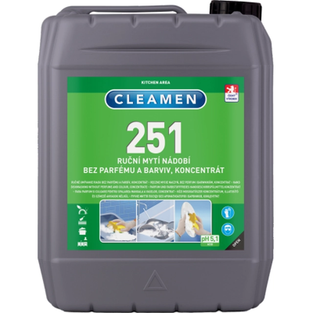 CLEAMEN 251 hand dishwashing concentrate without perfumes and dyes 5 l